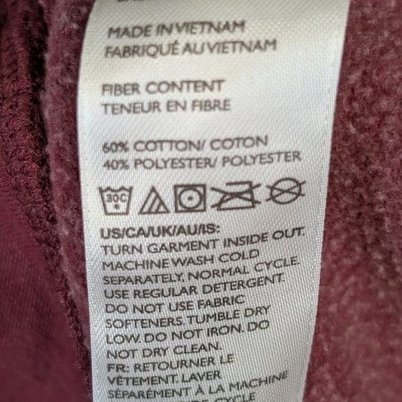 Eddie Bauer Camp Fleece Lined Wrap Women's Medium Maroon Cardigan - Picture 7 of 10